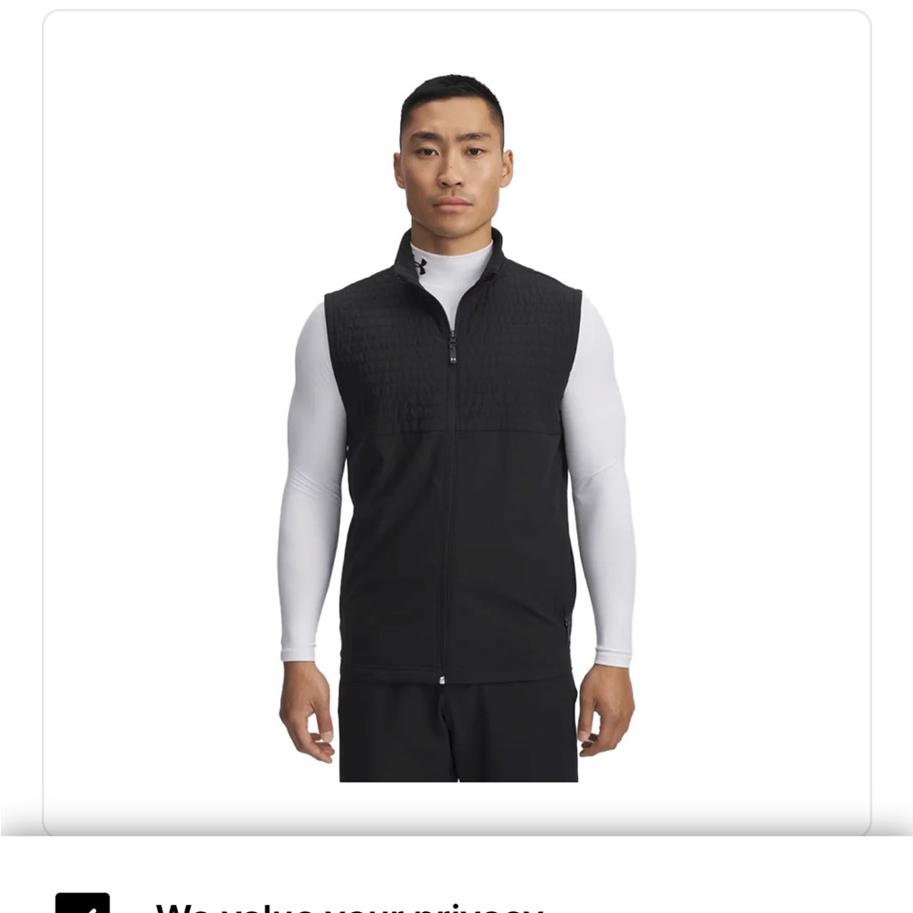 Under Armour black men’s zip front vest.  Front pockets. Size XL fitted. - Picture 9 of 9